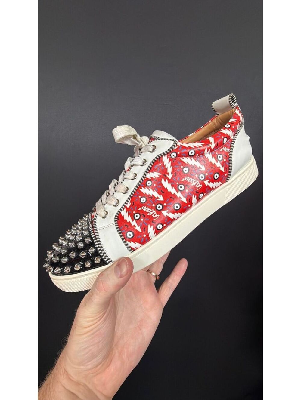 Christian Louboutin Louis Junior Spikes Orlato Low Top Sneakers Size 46